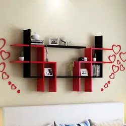 Shelves in the bedroom interior