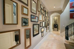 Photos in the hallway on the wall