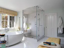 Bathroom design with window and shower