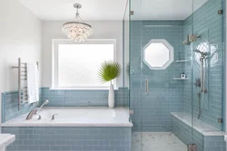 Gray blue bathroom photo