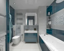 Gray blue bathroom photo