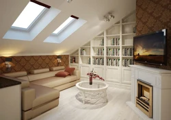 Living Room Interior In The Attic