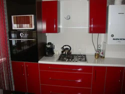 Corner kitchen design with gas boiler