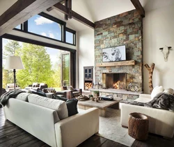 Chalet ichki yashash xonasi