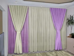 Combined curtains for the bedroom photo of 2 colors