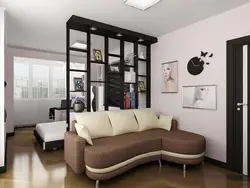 Bedroom with two zones in one room photo