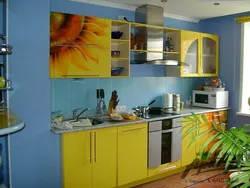 Желто Синяя Кухня В Интерьере Фото