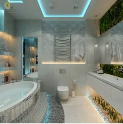 Bathroom in different photo styles