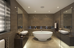 Bathroom in different photo styles