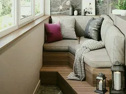 Sofa on the loggia photo