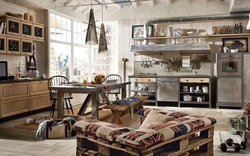 Retro kitchen interior design
