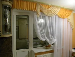 Curtain Design For A Living Room With A Balcony Door On A Ceiling Cornice