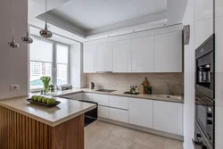 Photo of a kitchen up to the ceiling at an angle