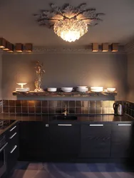 Kitchen interior gold and black