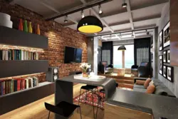 Living Room Wall Design In Loft Style