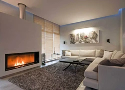Fireplace In The Living Room At Home Photo