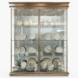 Cabinet showcase in the kitchen interior