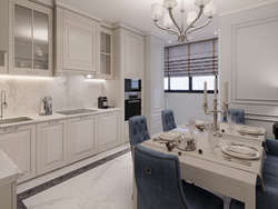 Gray neoclassical kitchen photo