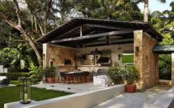 Photo of an outdoor kitchen in the country