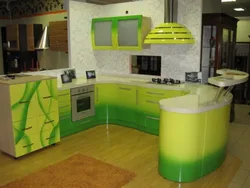 Желто зеленый цвет в интерьере кухни