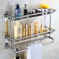 Stainless steel bathroom shelves photo