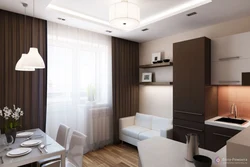 Design of a one-room apartment 40 sq.m. with a kitchen