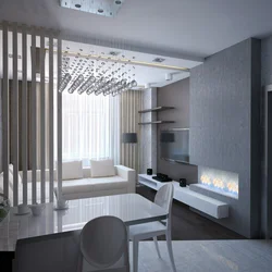 Design Of A One-Room Apartment 40 Sq.M. With A Kitchen