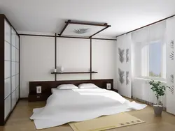 Yataq otağının interyerində Yapon üslubu