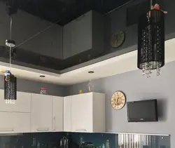 Kitchen design suspended ceiling black