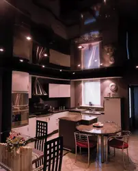 Kitchen design suspended ceiling black