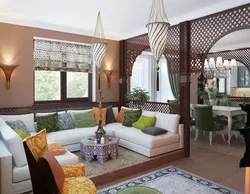 Living room design with one in oriental style