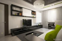 Living room in a studio apartment in a modern style photo