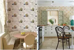 How to combine wallpaper in the kitchen interior