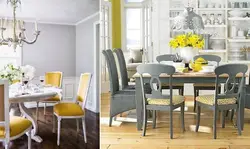 Colors that go with gray in the interior of the kitchen