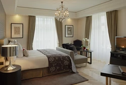 Corner bedroom with two windows photo