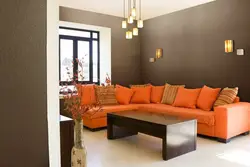 Plain wallpaper in the living room interior photo
