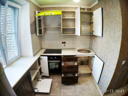 Кухня в брежневке 6 кв м с холодильником фото