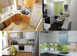 Kitchen in Brezhnevka 6 sq m with refrigerator photo