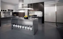 Дизайн кухни сталь