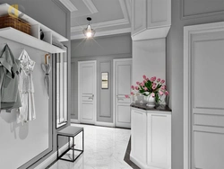 Hallways in gray and white photo