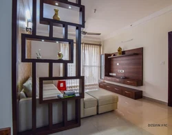 Decorative partition for zoning the living room photo