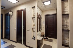 Interiors of the hallways of apartments in a panel house photo