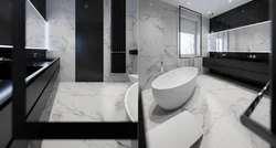 Gray marble in the bathroom interior photo