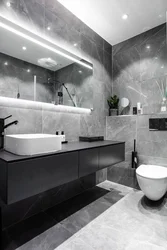 Gray marble in the bathroom interior photo