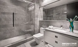 Gray marble in the bathroom interior photo