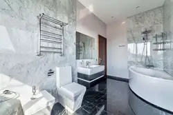 Gray marble in the bathroom interior photo