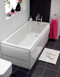 Acrylic bathtub in the bathroom interior