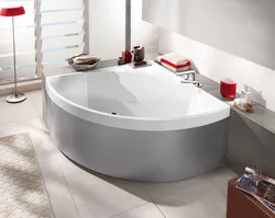 Acrylic bathtub in the bathroom interior