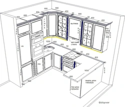 Kitchen design in a one-room apartment 12 sq m