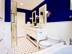 Bathroom tiles blue white design